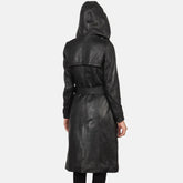 Fixon Hooded Black Trench Coat